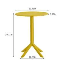 3-Piece Mustard Yellow Plastic Arm Chair Bistro Set - Orange - View 3