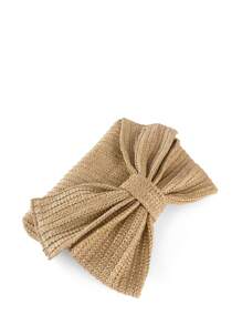 Vacation Style Lady Woven Bag With Large Bowknot Design, Multi-Functional For Handheld, Shoulder, Crossbody, Metal Chain Detachable Valentines, Perfectly Matching With Prom Accessories, Eye-Catching Beach Bag Summer, Fashion Summer Vacation Bag, Beach Essentials Women Bags For Vacation & Holiday, Best Choice Elegant Bag For Bridal Shower, Fashionable Clutch Bags For Woman