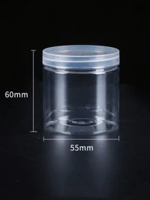 5 件/10 件储物容器，带盖透明塑料罐，宽口可再填充储物容器，空圆形容器，用于糖果、珠子、乳液和零食，厨房收纳和储物，厨房配件 - 無色 - 查看 8