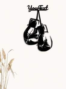 Customized 1pc Boxing-Inspired Art Wall Hanging With Personalized Text Metal Plaque Wall Decor, Ideal For Bedroom, Living Room, Indoor, Outdoor, Garden, Or Hallway Art Sign Gifts Birthday Graduation
