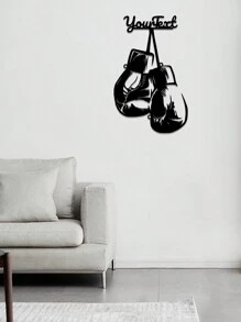 Customized 1pc Boxing-Inspired Art Wall Hanging With Personalized Text Metal Plaque Wall Decor, Ideal For Bedroom, Living Room, Indoor, Outdoor, Garden, Or Hallway Art Sign Gifts Birthday Graduation