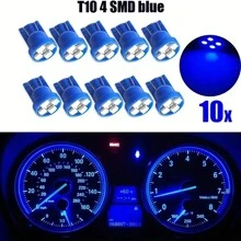 Auto Interior LED Lighting Kit - Blue T10 4SMD Bulbs, 10 Pieces Set For Dash & Reading Lights, Energy-Efficient And Easy Installation - Multicolor - View 1