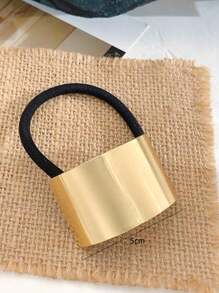 1pc Gold Elegant & Simple Metal Hair Tie With Buckle For Casual Or Formal Styles,Gold Head Piece,Hair Accessories,Ponytail ,Hair Elastics,Hair Rope,Hair Ties Ponytail Holders