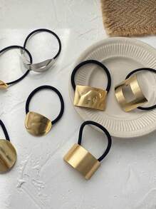 1pc Gold Elegant & Simple Metal Hair Tie With Buckle For Casual Or Formal Styles,Gold Head Piece,Hair Accessories,Ponytail ,Hair Elastics,Hair Rope,Hair Ties Ponytail Holders