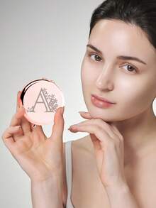 1pc Rose Gold Engraved Alphabet Series Portable Vanity Mirror, Foldable, Lightweight And Ultra-Thin, Quality Stainless Steel, Silver-Colored Nano-Electroplated Border, Exquisite Details, Suitable For All, Foldable, Square-Shaped, Portable Pocket Mirror, Classic And Luxurious Element Style, With Exquisite Details And Unique Character Design Of Name Initials, Blessings, Inspirational Characters And Patterns, The Folding Structure Ensures Durability And Reliability, Resistant To Falls And Convenient To Carry, Makeup Mirror With 180° Flip Cover, Multi-Functional Mini Mirror, Compact Mirror, Suitable For Daily, Festive, Birthday, Christmas, New Year Gifts, Small Bag Companion, Pocket-Size For Convenient Storage, Suitable For Various Occasions Such As Traveling, Gathering, Working, Studying, Suitable For All Ages, Suitable For Emotional Couples, Students, Teachers, Friends, Sisters, Women, Girls, Fathers, Mothers, Grandfathers, Grandmothers, Aunts, Nieces, Best Friends, Bosses Or Colleagues. - Rose Gold - View 2