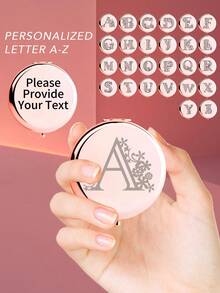 1pc Rose Gold Engraved Alphabet Series Portable Vanity Mirror, Foldable, Lightweight And Ultra-Thin, Quality Stainless Steel, Silver-Colored Nano-Electroplated Border, Exquisite Details, Suitable For All, Foldable, Square-Shaped, Portable Pocket Mirror, Classic And Luxurious Element Style, With Exquisite Details And Unique Character Design Of Name Initials, Blessings, Inspirational Characters And Patterns, The Folding Structure Ensures Durability And Reliability, Resistant To Falls And Convenient To Carry, Makeup Mirror With 180° Flip Cover, Multi-Functional Mini Mirror, Compact Mirror, Suitable For Daily, Festive, Birthday, Christmas, New Year Gifts, Small Bag Companion, Pocket-Size For Convenient Storage, Suitable For Various Occasions Such As Traveling, Gathering, Working, Studying, Suitable For All Ages, Suitable For Emotional Couples, Students, Teachers, Friends, Sisters, Women, Girls, Fathers, Mothers, Grandfathers, Grandmothers, Aunts, Nieces, Best Friends, Bosses Or Colleagues. - Rose Gold - View 7