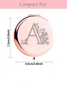 1pc Rose Gold Engraved Alphabet Series Portable Vanity Mirror, Foldable, Lightweight And Ultra-Thin, Quality Stainless Steel, Silver-Colored Nano-Electroplated Border, Exquisite Details, Suitable For All, Foldable, Square-Shaped, Portable Pocket Mirror, Classic And Luxurious Element Style, With Exquisite Details And Unique Character Design Of Name Initials, Blessings, Inspirational Characters And Patterns, The Folding Structure Ensures Durability And Reliability, Resistant To Falls And Convenient To Carry, Makeup Mirror With 180° Flip Cover, Multi-Functional Mini Mirror, Compact Mirror, Suitable For Daily, Festive, Birthday, Christmas, New Year Gifts, Small Bag Companion, Pocket-Size For Convenient Storage, Suitable For Various Occasions Such As Traveling, Gathering, Working, Studying, Suitable For All Ages, Suitable For Emotional Couples, Students, Teachers, Friends, Sisters, Women, Girls, Fathers, Mothers, Grandfathers, Grandmothers, Aunts, Nieces, Best Friends, Bosses Or Colleagues. - Rose Gold - View 5