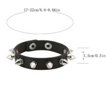 3PCS/Set Black Goth Emo Boho Bracelets For Men Women Punk Gothic Spike Rivets PU Leather Bracelet Bangles Party Jewelry Gift - Black - View 5