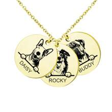 1 pieza Joyería personalizada para mascotas como regalo para la madre de la mascota - retrato personalizado de la mascota - collar con retrato del perro - retrato grabado a partir de una foto - joyería conmemorativa de mascotas