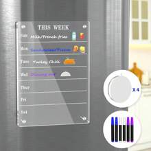 Magnetic Weekly Meal Planner For Fridge, Clear Set Of 2 Dry Erase Board Calendar And Memo For Refrigerator Reusable Week Planner, Includes 6 Dry Erase Markers With 3 Colors(8"X12"Inches) - Multicolor - View 8