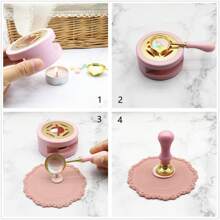 1set Wax Seal Warmer Kit, Wooden Wax Seal Furnace With Melting Spoon Seal Wax Melting Furnace Tool For Melting Wax Seal Beads Or Sealing Wax Sticks Back To School,Back To School,School Supplies