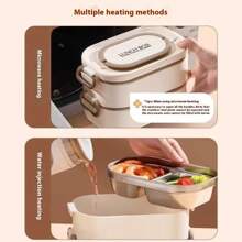 1pc/1set, 304 Stainless Steel Material Rectangular Lunch Box, Three/Two/Single Lunch Box. Includes Matching Thermal Bag, Tableware. Can Be Used For Microwave Heating, Removable, Easy To Clean, Easy To Carry, Large Capacity Bento Box. Suitable For Individuals, Students, Office Workers.,Kitchen,Christmas Gift,School Supplies - Multicolor - View 6