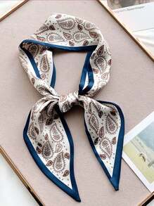 5 قطع/مجموعة وشاح حريري بولي بيستر بطبعة البيزلي للنساء، وأوشحة الرقبة والشعر، مناسبة كإكسسوارات شعر يومية، لتغليف الحقائب والهدايا، وتزيين العمائم والشراشف الرياضية، للمدرسة والجامعة، وأشرطة الرأس