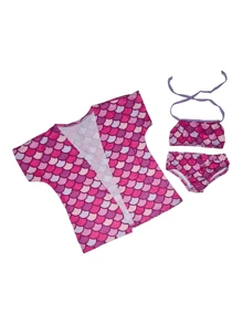 Young Girls Bikini Sets - 粉色 - 查看 3