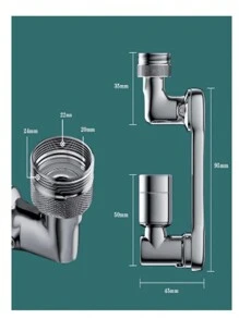 Torneira 1080 graus aerador splash-proof giratória de poupança de água torneira de plástico cabeça spray lavatório extensor adaptador - Multicolorido - Visão 1