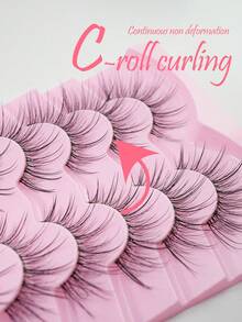 7對仙女睫毛貓眼民間十字假睫毛18mm長超乎想像的加長效果，適用於日常生活婚禮派對和會議日常工作會議自然假睫毛舒適配戴 - 眼尾拉長款 - 查看 5