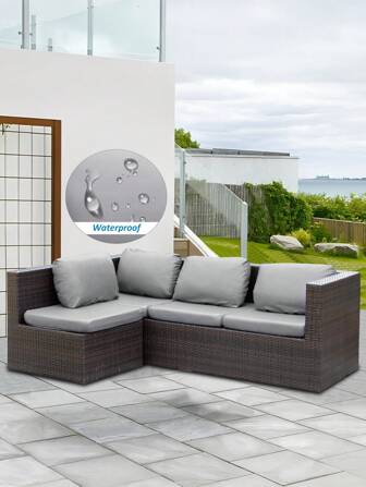 1 pieza Cubierta de cojín de asiento para sofá de exterior, Protector de cojín de sofá impermeable con estiramiento medio para sofá en jardín/patio