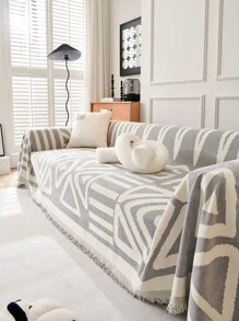 1pc Versatile Boho-Chic Sofa Cover - Pet-Resistant & Non-Slip, Ideal For Home Decor And Daily Use, Cozy Furniture Protector For Living Room & Bedroom