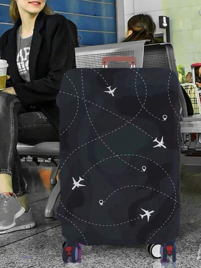 Funda elástica para maleta de 18 a 32 pulgadas, cubierta protectora antiarañazos con diseño de patrón de tiempo para maletas de viaje, funda protectora a prueba de polvo para carrito de equipaje, accesorios de viaje, bolsa para la escuela, artículos escolares