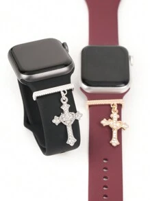 1 dây đeo đồng hồ thiết kế quyến rũ bằng kim cương giả Christian Cross, hoàn hảo cho dây đeo đồng hồ thông minh 38mm, 40mm, 41mm, 42mm làm quà tặng cho học sinh đi học trở lại - Một cỡ - Xem 4