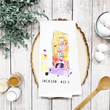 1pc Personalized Dish Towel With Child's Drawing, Design Your Own, Grandma Gift, Mom Gift, Gift For Teacher, Custom Kitchen Towel, Tea Towel - Multicolor - View 7