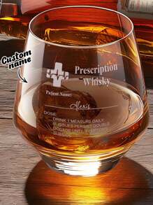 1pc Customized Name Whiskey Glass, Personalized Whiskey Glass With Name, Customized Whiskey Glass, Personalized Glassware With Name, Customized Gift, Personalized Name Whiskey Glass, Personalized Name Whiskey Set, Whiskey Glass With Personalized Name, Essential For Brunch, Customized Wine Glass, Cozy Atmosphere, Home Living, Add Unique Charm To Your Home, Souvenir - Style 2 - View 2