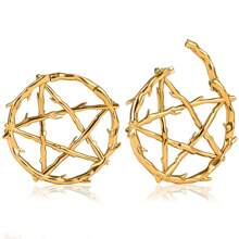1PC Fashion Pentagram Wreath Stainless Steel Plugs Ear Weight Gauges Tunnels Piercing Expander Stretchers Body Jewelry - Star - View 13