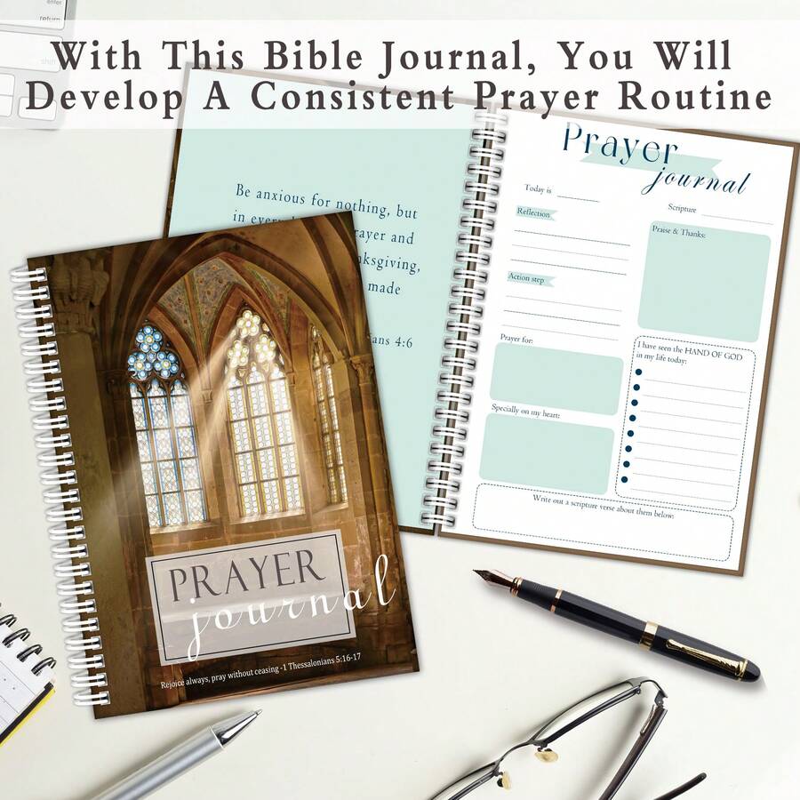 Spiral Bound Bible Journaling Notebook For Christian Men And Women