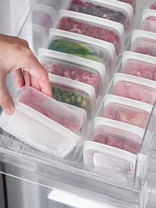 冰箱肉类冷冻盒、冷冻密封盒、洋葱/生姜/大蒜储存盒、配料准备盒、冰箱食品保鲜盒、厨房和冰箱储存盒、储存、厨房收纳盒、收纳盒、厨房用品、房间装饰、家居装饰。 - 白色 - 查看 12