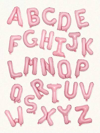 1 个 16 英寸粉色字母设计装饰气球，A-Z 铝箔字母气球，DIY 派对装饰用品，生日派对，结婚周年装饰，家居装饰，返校情人节