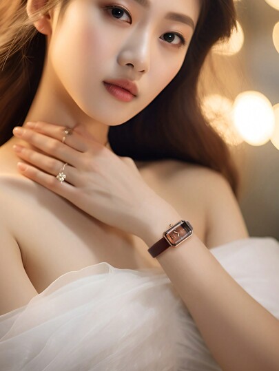 1pc Rebirth Br Square Dial Vintage Quartz Wristwatch view 6