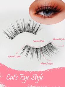 7對仙女睫毛貓眼民間十字假睫毛18mm長超乎想像的加長效果，適用於日常生活婚禮派對和會議日常工作會議自然假睫毛舒適配戴 - 眼尾拉長款 - 查看 4