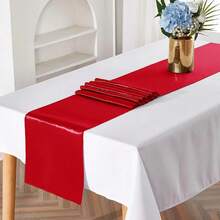 1pc Polyester Solid Color Satin Table Runner, Elegant And Simple Table Decoration Suitable For Hotel Wedding Birthday Party And Daily Home Use On Various Festivals. - Multicolor - View 9