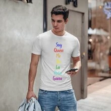 BRID Playera de Hombre Soy Quien Me Da La Put@ Gana Pride Orgullo Gay LGBT - Blanco - Ver 2