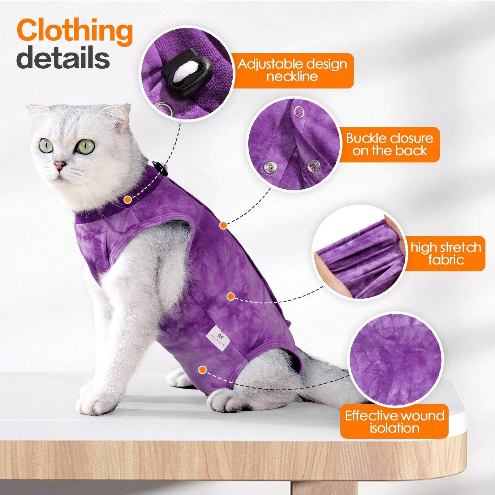 Pet Cat Spay Recovery Clothing After Surgery Breathable To Prevent