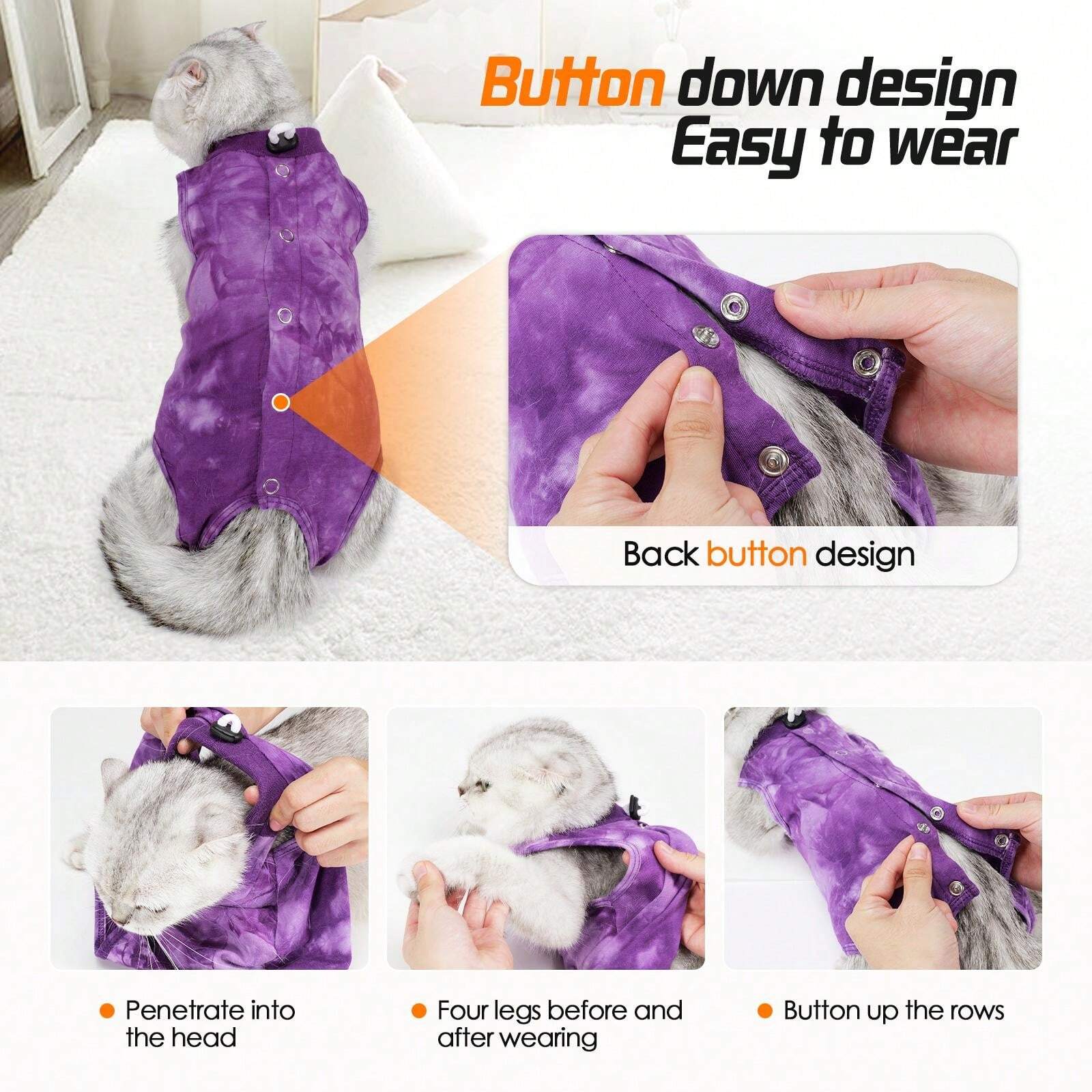 Pet Cat Spay Recovery Clothing After Surgery Breathable To Prevent