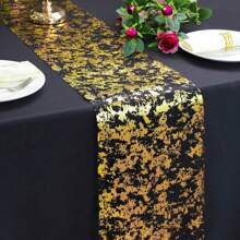 1 pieza Corredor de mesa brillante con malla metálica con purpurina para mesa de decoración de eventos, bodas, duchas nupciales, fiestas de cumpleaños