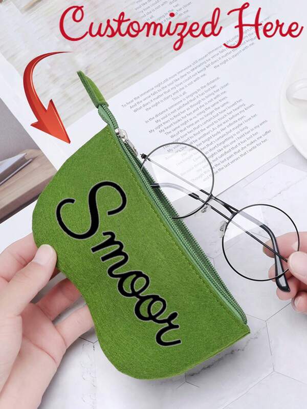 1PC Random Color Personalized Leather Glasses Case, Custom Glasses Box, Soft Glasses Case, Anniversary Gift, Gift For Him,Wedding Bridesmaid Gifts For Party