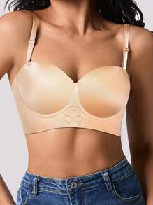 Soutien-gorge sans bretelles et sans dos pour femmes, rehaussant le décolleté et soutenant les petites poitrines, convient pour les robes de mariée