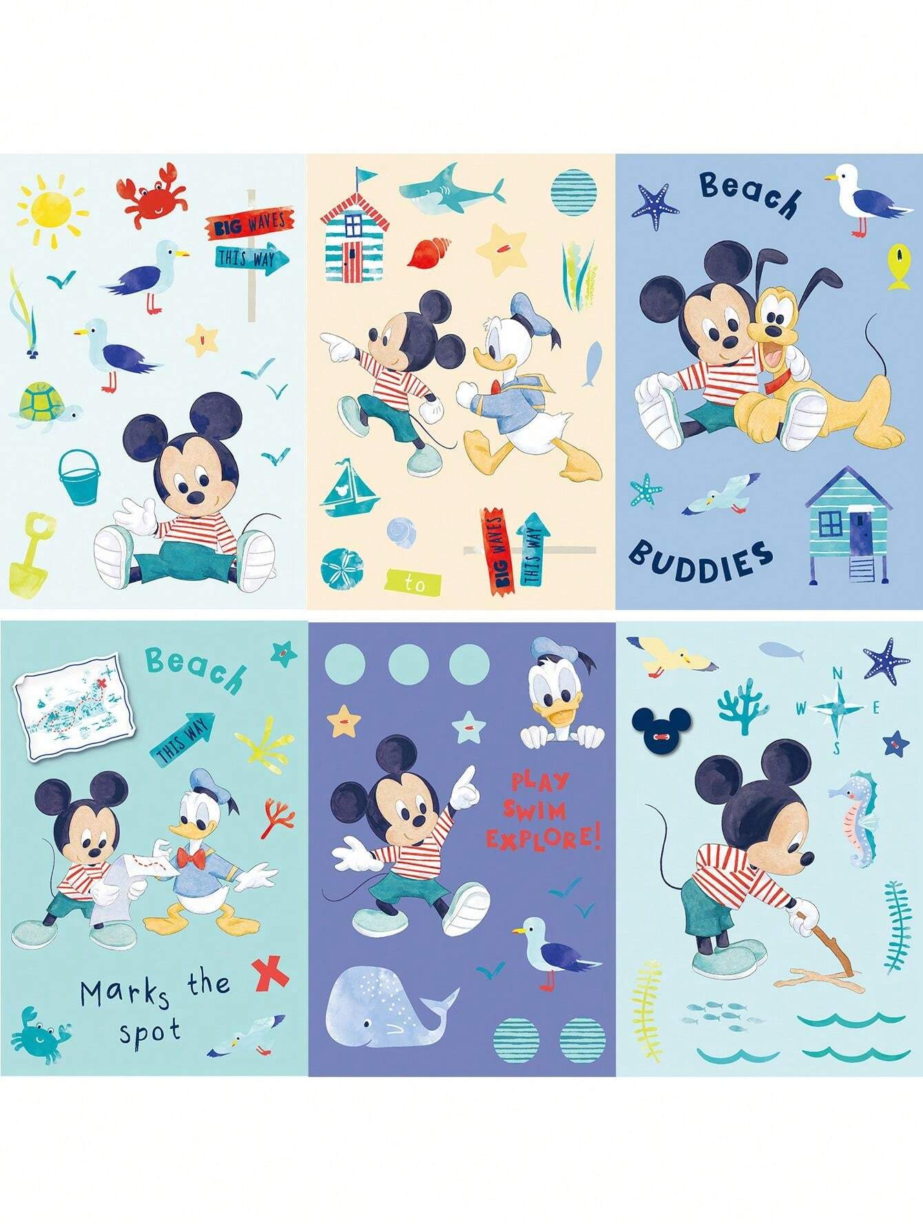 8Sheets/Pack Mickeys Mouses Stickers And Cartoon Stickers Cute DIY ...