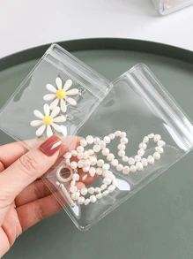 20pcs/Set PVC Jewelry Storage Bag, Modern Transparent Portable Home Jewelry Pouch, Valentine's Day Gift - Clear - View 3
