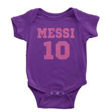 World Soccer Futbol Messiami Infant One-Piece Romper Bodysuit And Toddler T-Shirt - Màu tím - Xem 1