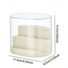 One Clear Ladder-Shaped Collectible Storage Box, Blind Box Organizer, Display Case, Desktop Display & Storage Box, Stackable - Apricot - View 3
