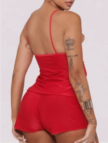 Women Pajama Sets - 紅色 - 查看 2