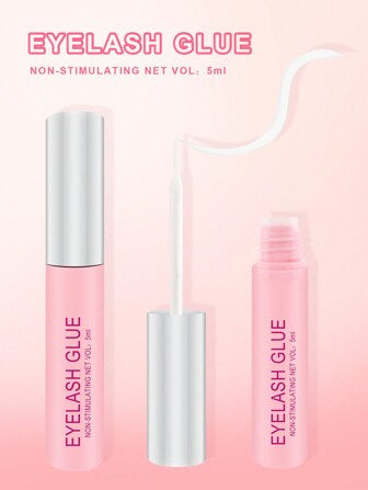 1PC 5ml Clear Eyelash Glue, Waterproof Super Strong Hold False Eyelash Adhesive, Brush On Lash Glue For False Eyelashes, Quick Drying And Long Lasting Lash Gluelash Glue,Eyelash Glue