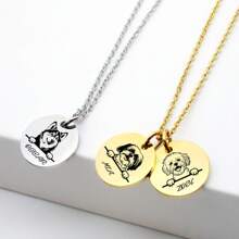 1 pieza Joyería personalizada para mascotas como regalo para la madre de la mascota - retrato personalizado de la mascota - collar con retrato del perro - retrato grabado a partir de una foto - joyería conmemorativa de mascotas