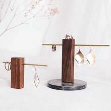 Wooden And Metal Earring Holders Bracelet Stand For Jewelry Necklace Holders Jewelry Organizer Jewellery Display Case Hanging - Multicolor - View 6