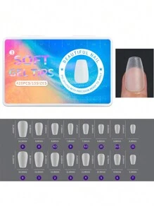 420Pcs/Box Matte Soft False Nails Full Transparent Almond Soak Off Gel Fake Nail Short T Shape Round Oval Capsule Tips Diy Press On Nails Nail Supplies Nails