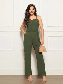 Women Jumpsuits - 軍綠色 - 查看 1