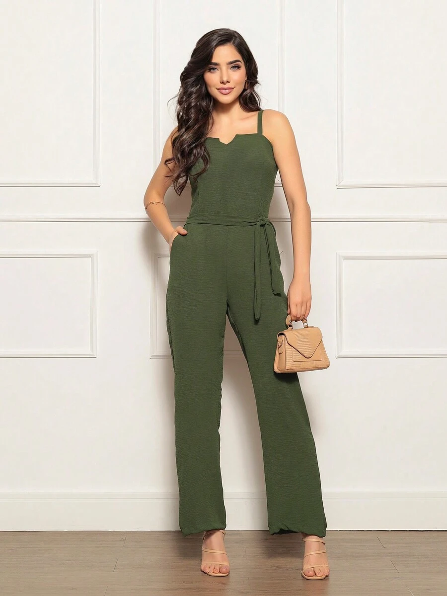 Women Jumpsuits - 軍綠色 - 查看 1